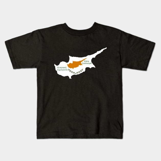 Cyprus flag & map Kids T-Shirt by Travellers